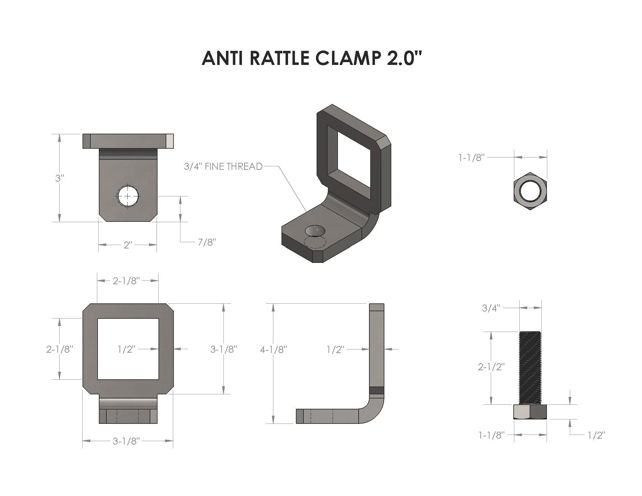 2" BulletProof Anti-Rattle Clamp Design Specification