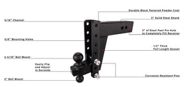 BulletProof 3.0 Inch Heavy Duty 8 Inch Drop/Rise Hitch