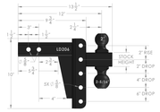 BulletProof 2.0 Inch Light Duty 6 Inch Drop/Rise Hitch