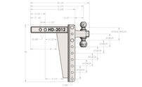 BulletProof 2.0 Inch Heavy Duty 12 Inch Drop/Rise Hitch