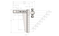 BulletProof 2.5 Inch Heavy Duty 14 Inch Drop/Rise Hitch