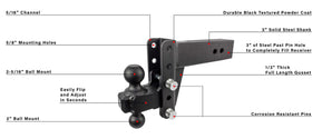 BulletProof 3.0 Inch Heavy Duty 4 Inch Drop/Rise Hitch