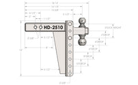 BulletProof 2.5 Inch Heavy Duty 10 Inch Drop/Rise Hitch