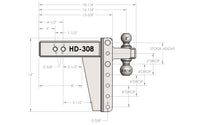 BulletProof 3.0 Inch Heavy Duty 8 Inch Drop/Rise Hitch