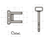 BulletProof Heavy Duty 2-Tang Clevis with 1 Inch Pin