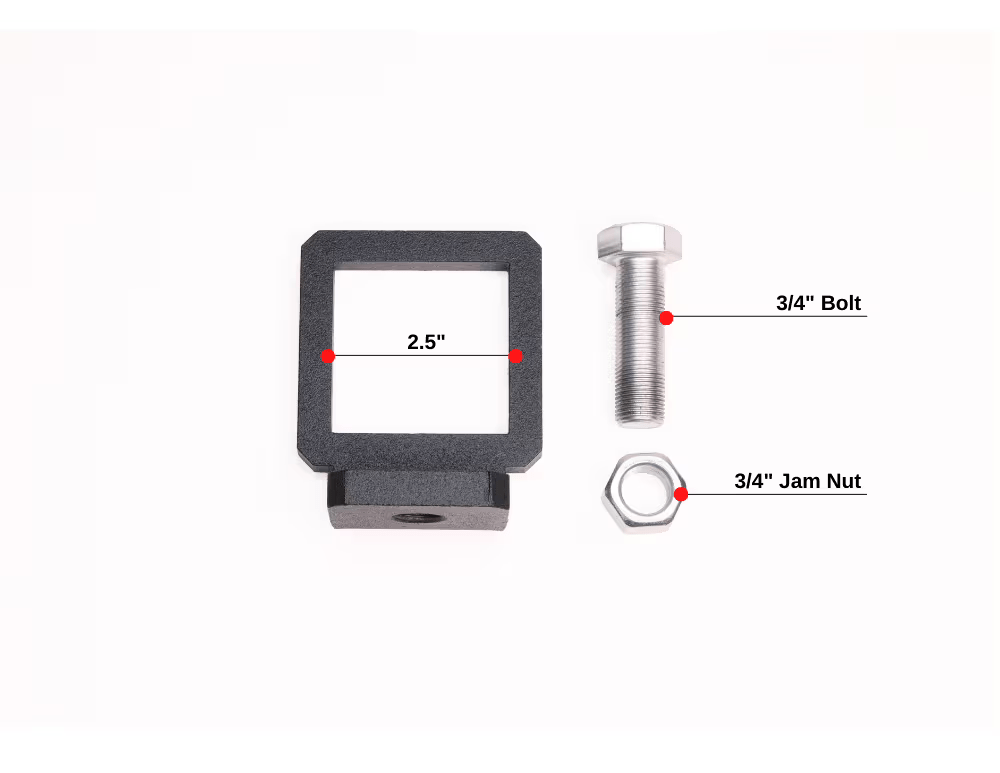 2.5" BulletProof Anti-Rattle Clamp Included Parts