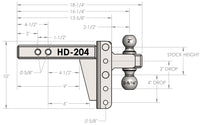 BulletProof 2.0 Inch Heavy Duty 4 Inch Drop/Rise Hitch