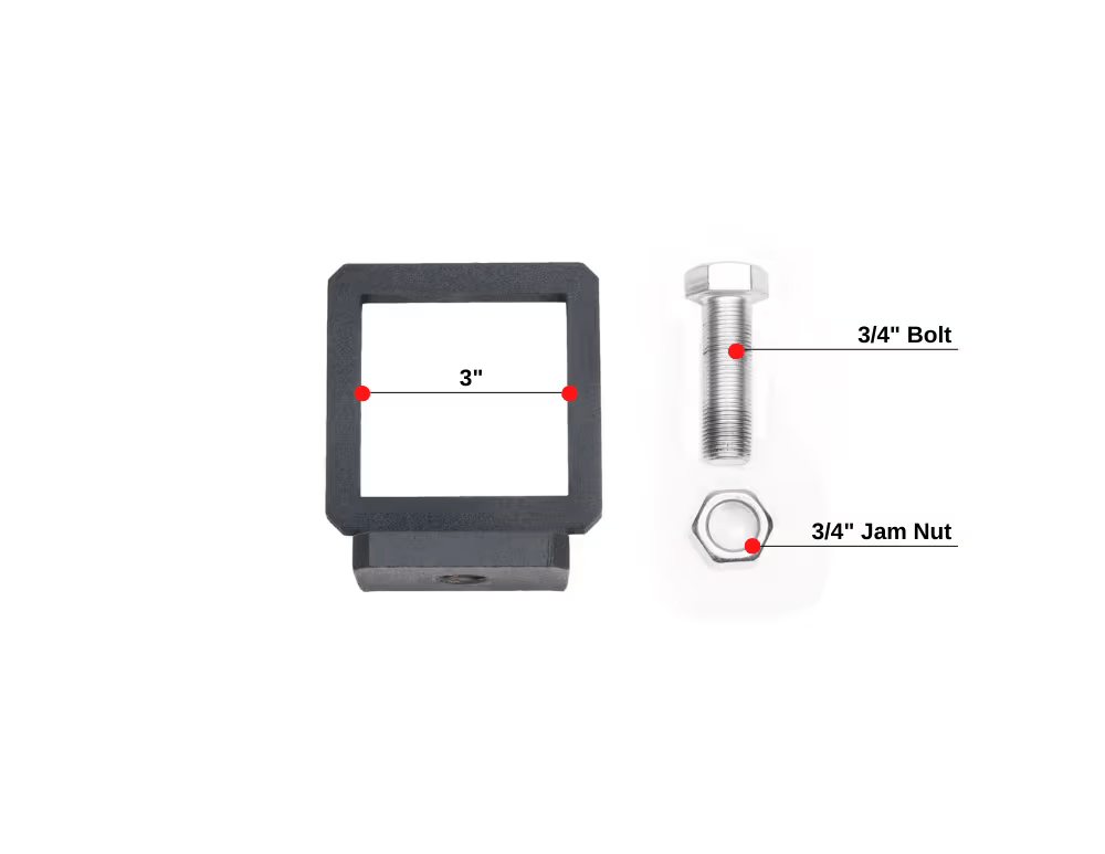 3.0" BulletProof Anti-Rattle Clamp Included Parts