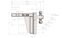 BulletProof 2.0 Inch Extreme Duty 8 Inch Drop/Rise Hitch