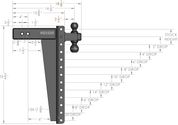 BulletProof 2.5 Inch Heavy Duty 20 Inch Drop/Rise Hitch