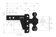 BulletProof 2.0 Inch Light Duty 4 Inch Drop/Rise Hitch