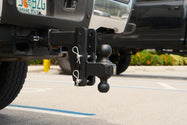 BulletProof Hitches - 2.5 Inch Adjustable Heavy Duty Trailer Hitch (22,000 lb. Rating) - 12 Inch Drop/Rise Trailer Hitch with 2 Inch & 2-5/16 Inch Dual Ball - Powder Coat, Solid Steel, Corrosion-Resistant