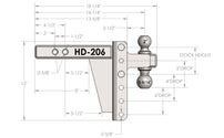 BulletProof 2.0 Inch Heavy Duty 6 Inch Drop/Rise Hitch