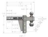 Bulletproof 2.0 Inch Medium Duty 4 Inch Drop/Rise Hitch