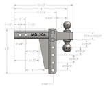 BulletProof 2.0 Inch Medium Duty 6 Inch Drop/Rise Hitch