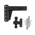 BulletProof Hitches - 2.5 Inch Adjustable Heavy Duty Trailer Hitch (22,000 lb. Rating) - 12 Inch Drop/Rise Trailer Hitch with 2 Inch & 2-5/16 Inch Dual Ball - Powder Coat, Solid Steel, Corrosion-Resistant