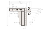 BulletProof 3.0 Inch Extreme Duty 12 Inch Drop/Rise Hitch