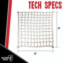 BulletProof Hitches - Heavy Duty Cargo Net Rated to 2,200 lbs - 84 Inch x 84 Inch, White - Cargo Netting for Truck Bed, Trailers, and Utility Haulers