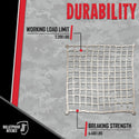 BulletProof Hitches - Heavy Duty Cargo Net Rated to 2,200 lbs - 84 Inch x 84 Inch, White - Cargo Netting for Truck Bed, Trailers, and Utility Haulers