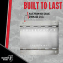 BulletProof Hitches - Exhaust Heat Shield - Stainless Steel Mud Flap Heat Shield - Protects Mud Flap from Corrosion, Heat Damage, and Road Debris