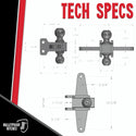 BulletProof Hitches - Medium Duty Sway Control Ball Mount with 2 Inch and 2-5/16 Inch Combination Ball - Rated to 14,000 lbs for Trailer Sway Control - Solid Steel, Black Powder Coat, Corrosion Resistant