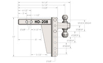 Bulletproof 2.0 Inch Heavy Duty 8 Inch Drop/Rise Hitch