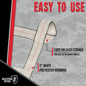 BulletProof Hitches - Heavy Duty Cargo Net Rated to 2,200 lbs - 84 Inch x 84 Inch, White - Cargo Netting for Truck Bed, Trailers, and Utility Haulers
