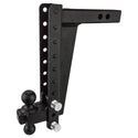 BulletProof Hitches 2.0 Inch Adjustable Heavy Duty (22,000lb Rating) 14 Inch Drop/Rise Trailer Hitch with 2 Inch and 2 5/16 Inch Dual Ball (Black Textured Powder Coat, Solid Steel)