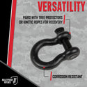 Bulletproof 1-1/4 Inch D-Ring Shackle 18 Ton Working Load Limit - Heavy Duty Recovery Shackle with 1-3/8 Inch Threaded Pin - Forged Steel - Black Powder Coat Finish