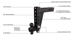 BulletProof 2.5 Inch Heavy Duty 10 Inch Drop/Rise Hitch