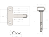 BulletProof Heavy Duty Single Tang Clevis with 1 Inch Pin