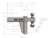 BulletProof 2.5 Inch Medium Duty 4 Inch Drop/Rise Hitch