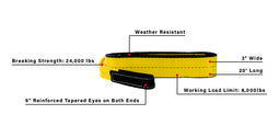 BulletProof Heavy Duty 3 Inch Tow Strap