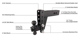BulletProof 3.0 Inch Heavy Duty 6 Inch Drop/Rise Hitch