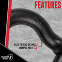 Bulletproof 1-1/4 Inch D-Ring Shackle 18 Ton Working Load Limit - Heavy Duty Recovery Shackle with 1-3/8 Inch Threaded Pin - Forged Steel - Black Powder Coat Finish