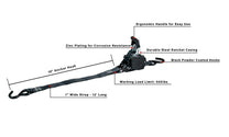BulletProof Medium Duty 1 Inch Auto Retractable Ratchet Strap