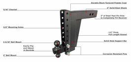BulletProof 3.0 Inch Extreme Duty 12 Inch Drop/Rise Hitch
