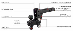BulletProof 2.0 Inch Heavy Duty 4 Inch Drop/Rise Hitch