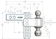 Features of 2.0 Inch Aluminum Medium Duty 4 Inch Drop/Rise Hitch