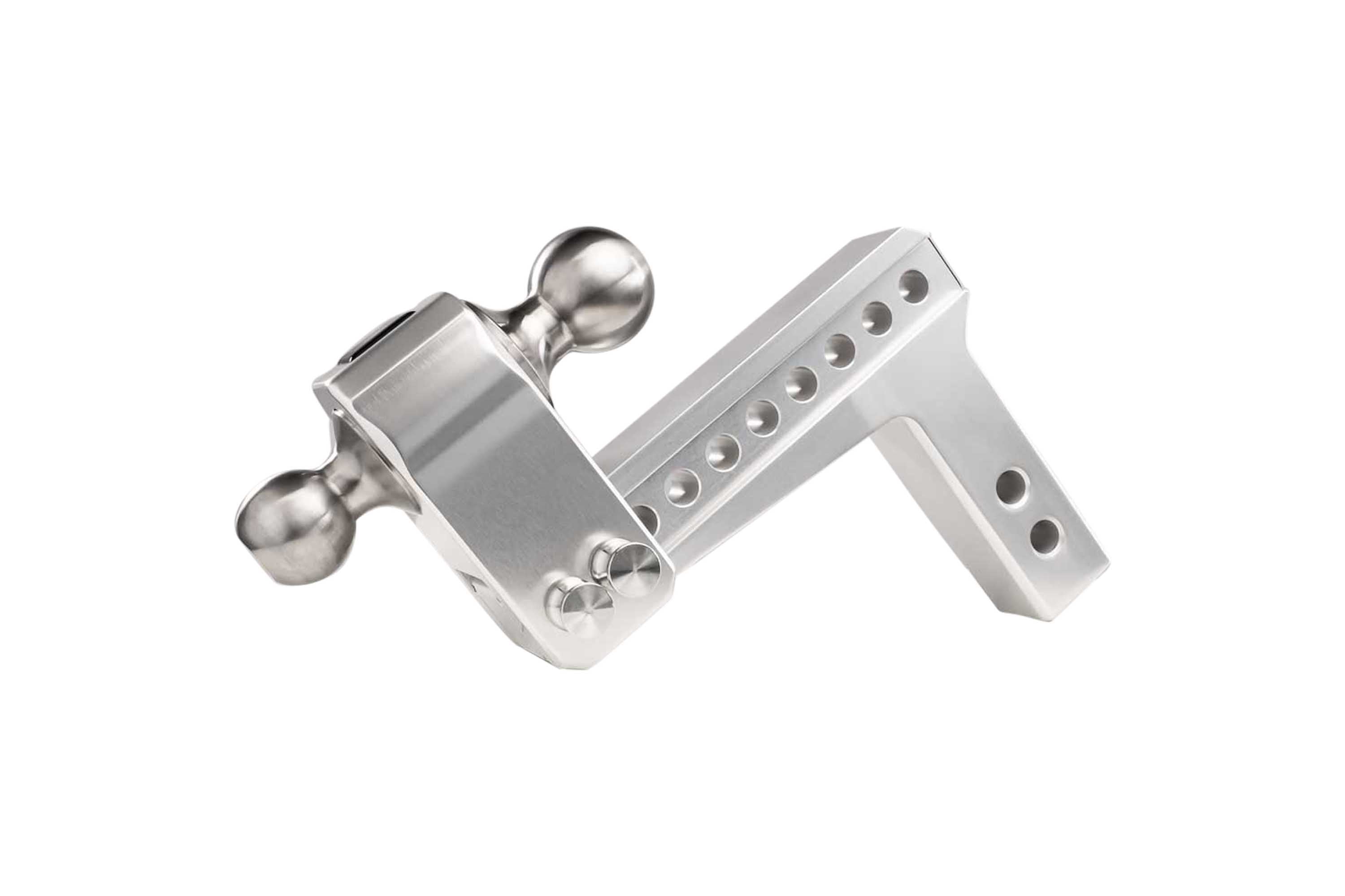 2.0 Inch Aluminum Medium Duty 6 Inch Drop/Rise Hitch - Stainless Steel Ball