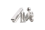 2.0 Inch Aluminum Medium Duty Hitch 6 Inch Drop/Rise w/ Stainless Steel Dual Ball