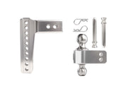 2.5 Inch Aluminum Medium Duty Hitch 6 Inch Drop/Rise w/ Stainless Steel Dual Ball