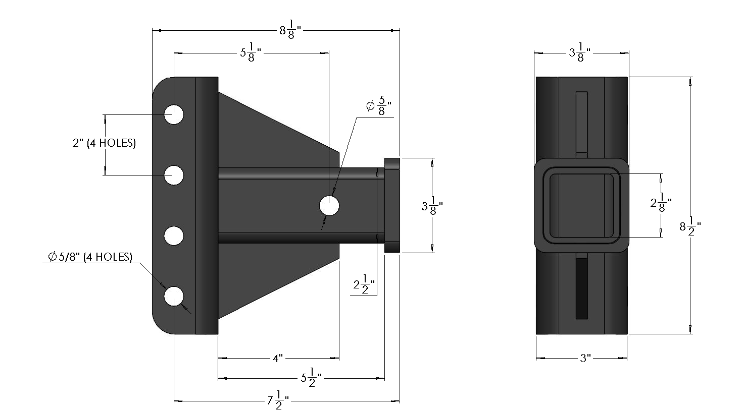 BulletProof Heavy Duty 2-Inch Receiver Attachment- Production Specifications