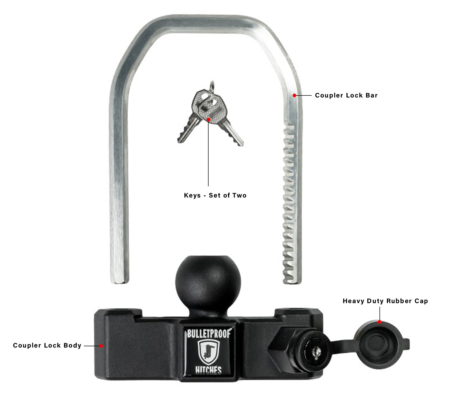 BulletProof Medium Duty Coupler Lock- Parts Included
