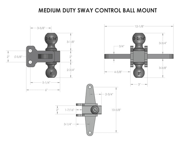 BulletProof Medium Duty Sway Control Ball Mount