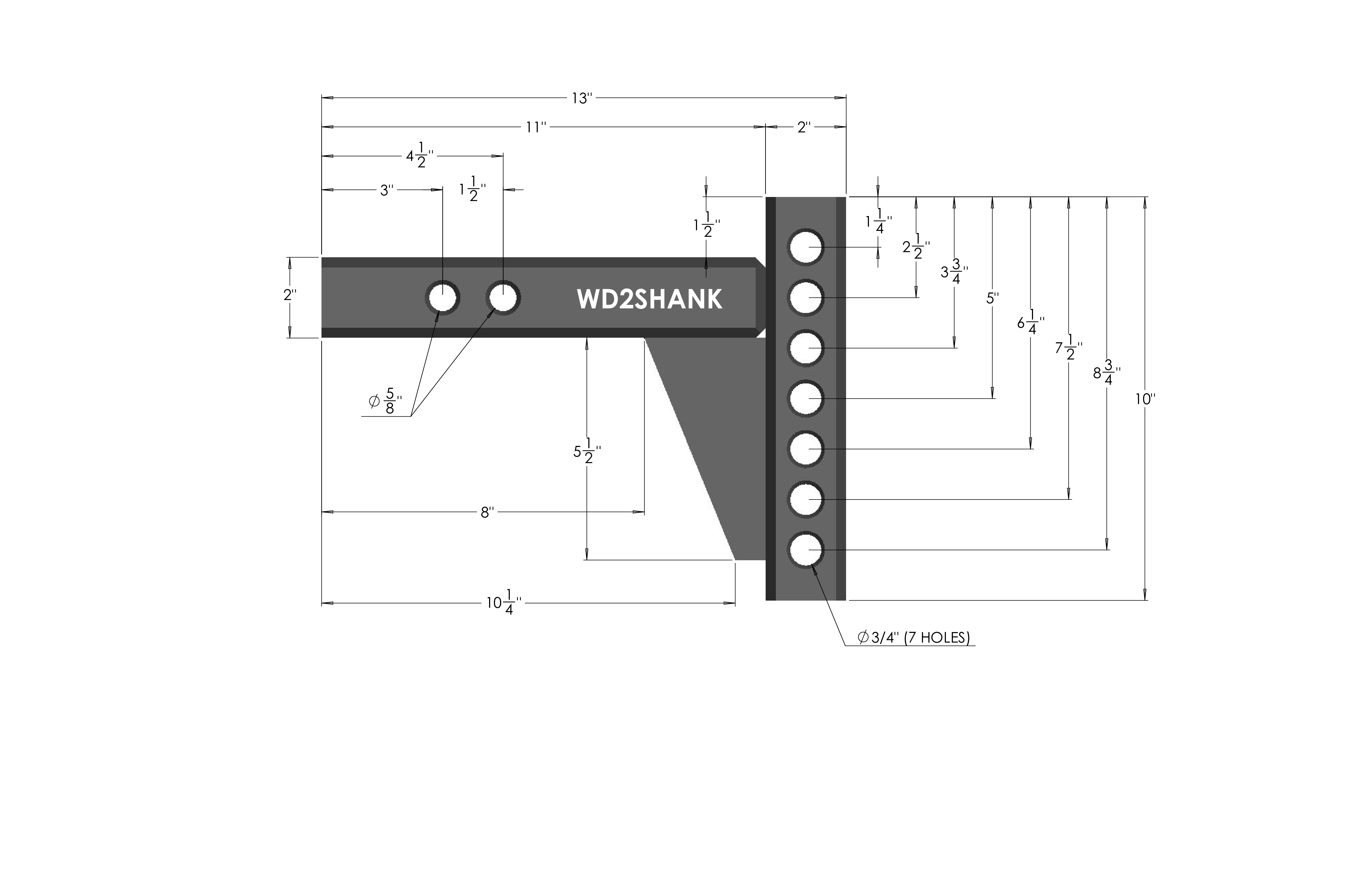 BulletProof 2-Inch Weight Distribution Shank- Production Specifications