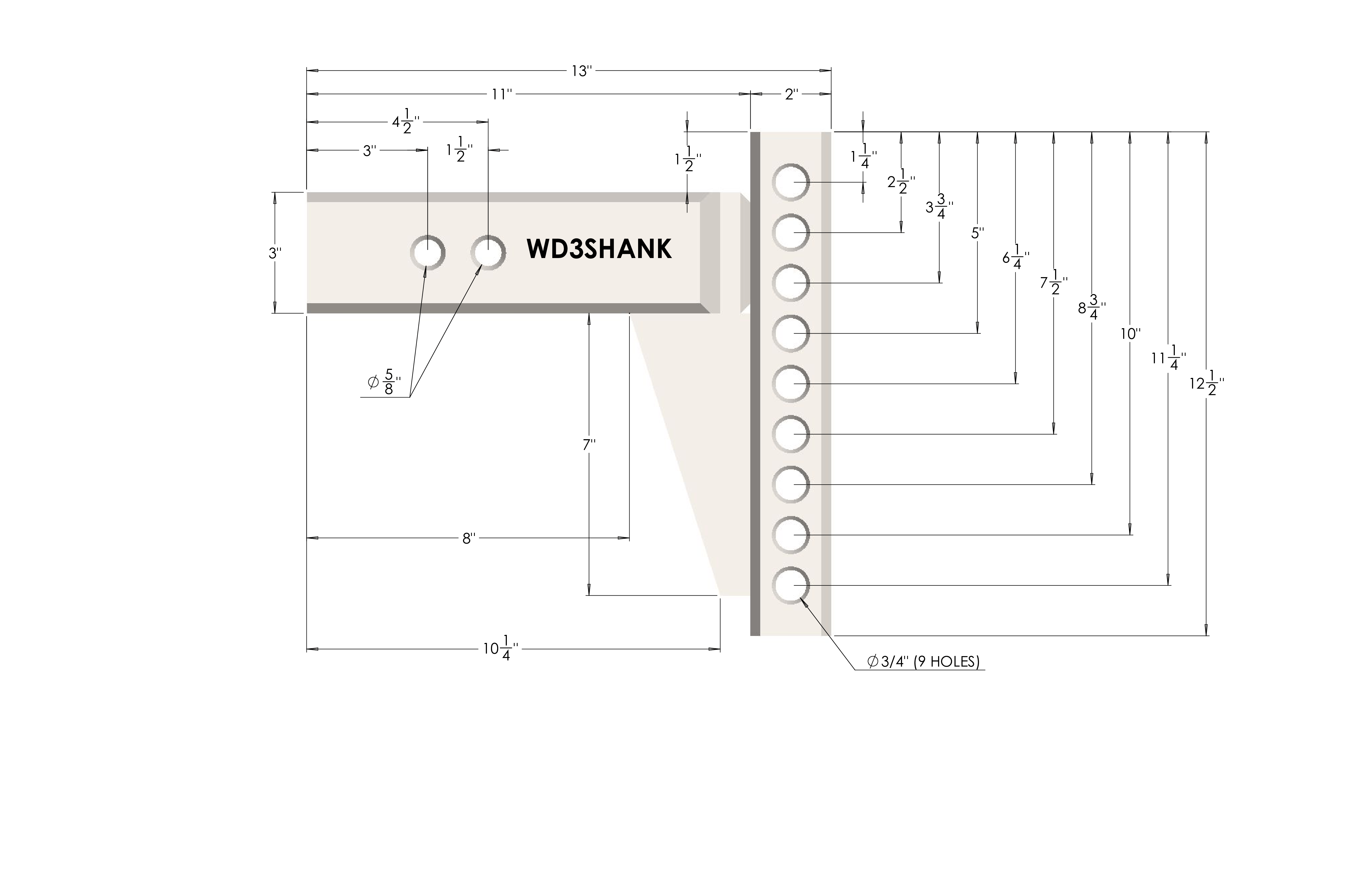 BulletProof 3-Inch Weight Distribution Shank- Production Specifications