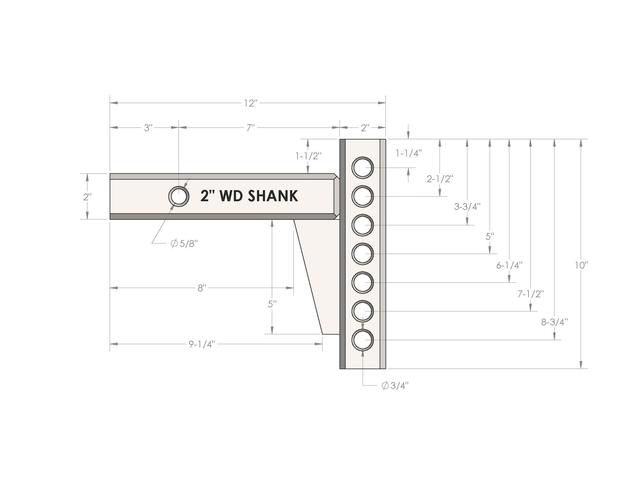 BulletProof 2-Inch Weight Distribution Shank- Production Specifications