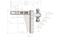 BulletProof 2.0 Inch Heavy Duty 8 Inch Drop/Rise Hitch