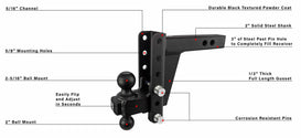 BulletProof 2.0 Inch Heavy Duty 6 Inch Drop/Rise Hitch